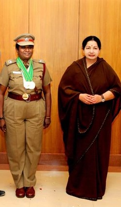 Meenakshi Vijayakumar with Tamilnadu Chief Minister J.Jayalalitha